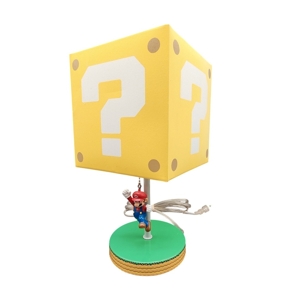 Nintendo Super Mario Question Block Table Lamp Gamer Room Decor Kidcore READ